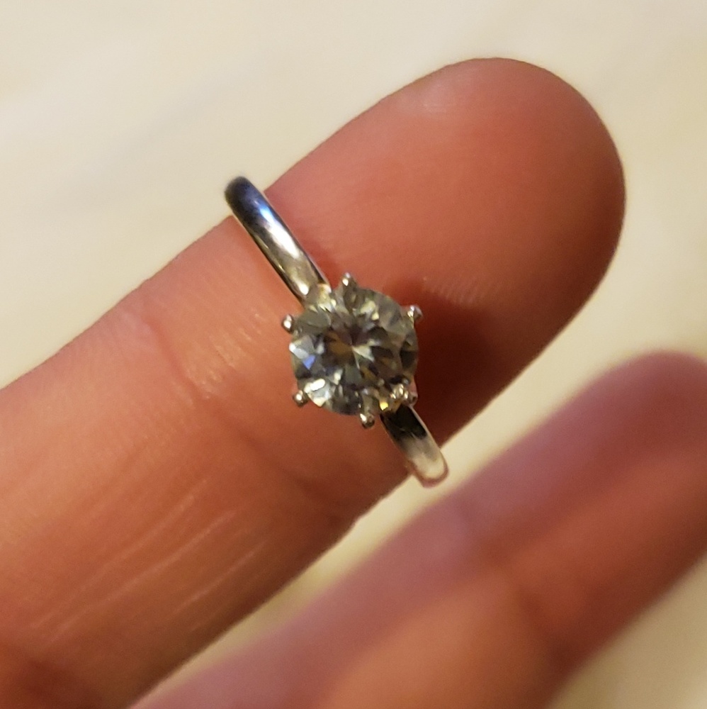 SOLD! | Gorgeous Ice Blue Moissanite Solitaire - Picture 6 of 7